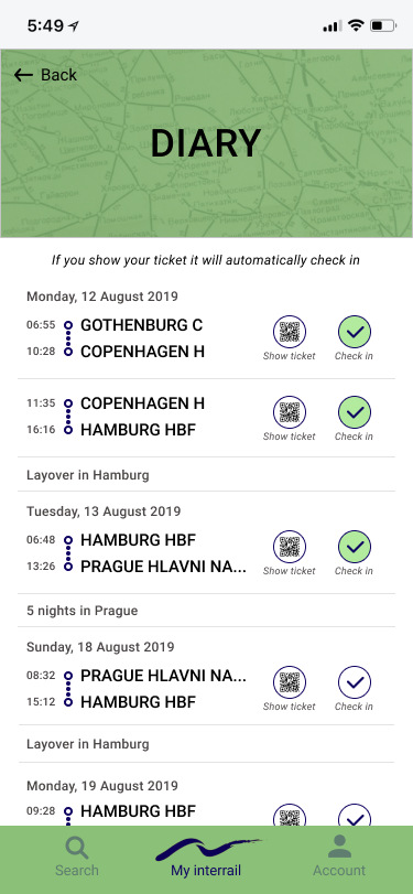 interrail app prototype med ny design